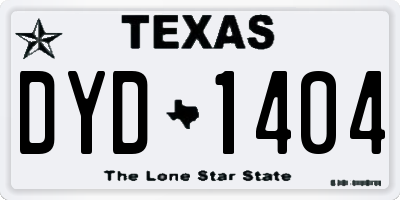 TX license plate DYD1404