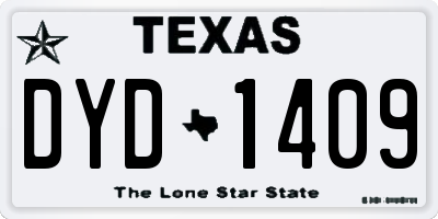 TX license plate DYD1409