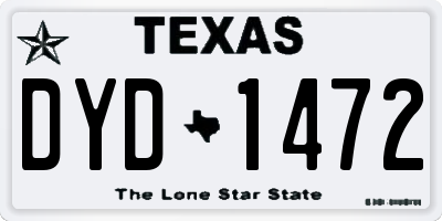 TX license plate DYD1472