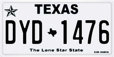 TX license plate DYD1476