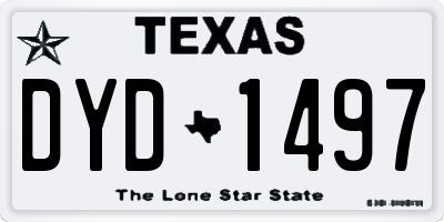 TX license plate DYD1497