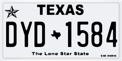 TX license plate DYD1584