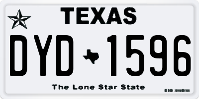 TX license plate DYD1596
