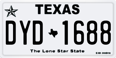 TX license plate DYD1688