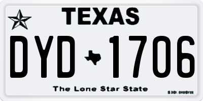 TX license plate DYD1706