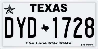 TX license plate DYD1728