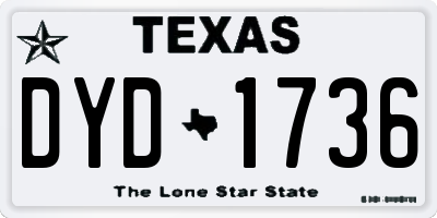 TX license plate DYD1736