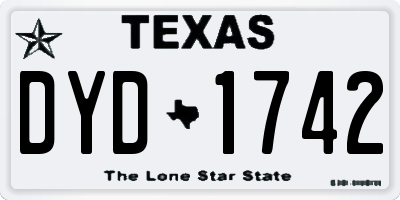 TX license plate DYD1742