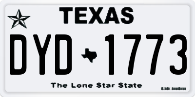 TX license plate DYD1773