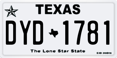TX license plate DYD1781