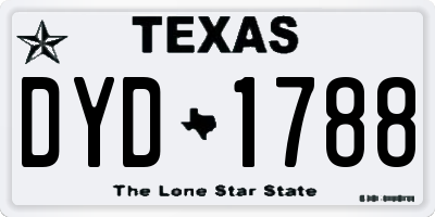 TX license plate DYD1788
