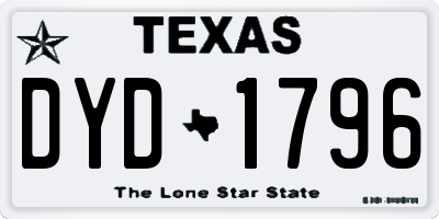 TX license plate DYD1796