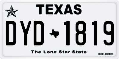 TX license plate DYD1819