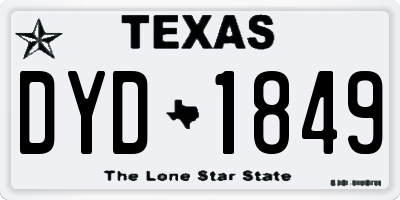 TX license plate DYD1849
