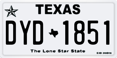 TX license plate DYD1851