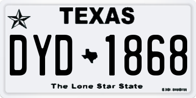 TX license plate DYD1868