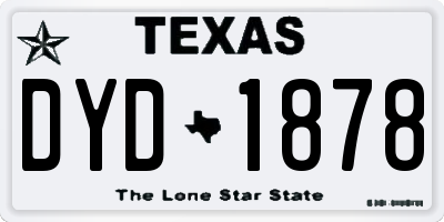 TX license plate DYD1878