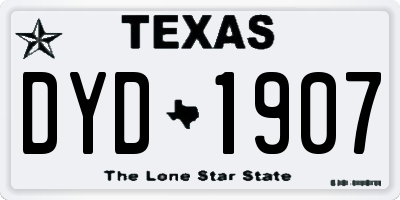 TX license plate DYD1907