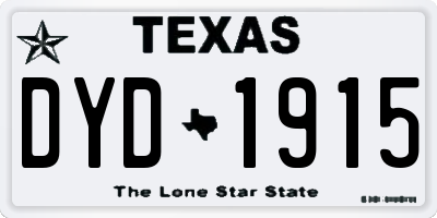 TX license plate DYD1915