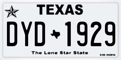 TX license plate DYD1929