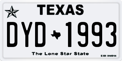TX license plate DYD1993