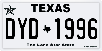 TX license plate DYD1996