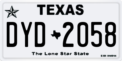TX license plate DYD2058