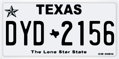 TX license plate DYD2156