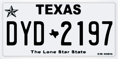 TX license plate DYD2197