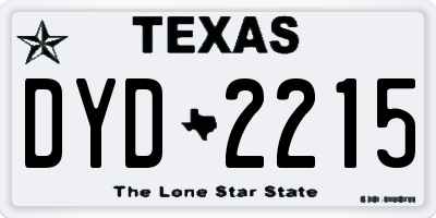 TX license plate DYD2215