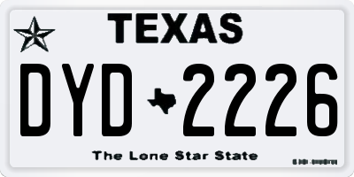 TX license plate DYD2226