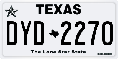 TX license plate DYD2270