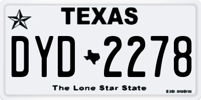 TX license plate DYD2278