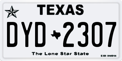 TX license plate DYD2307