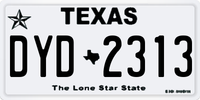 TX license plate DYD2313