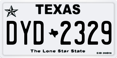 TX license plate DYD2329