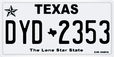 TX license plate DYD2353