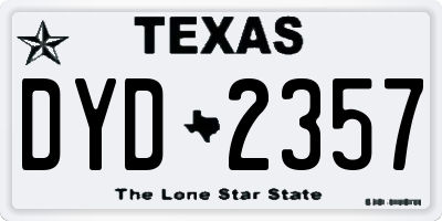TX license plate DYD2357
