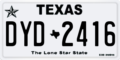 TX license plate DYD2416