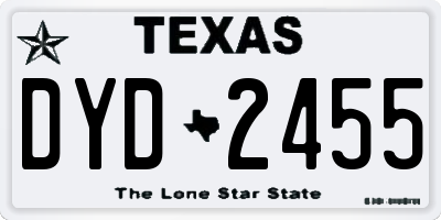 TX license plate DYD2455