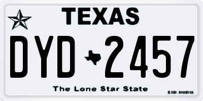TX license plate DYD2457