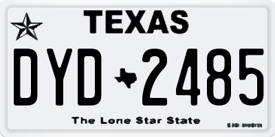 TX license plate DYD2485