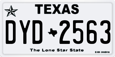 TX license plate DYD2563