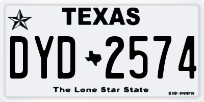 TX license plate DYD2574
