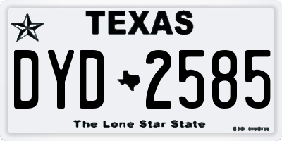 TX license plate DYD2585
