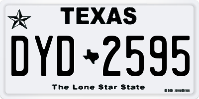 TX license plate DYD2595