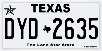 TX license plate DYD2635