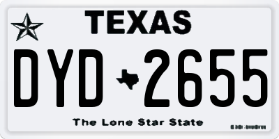 TX license plate DYD2655