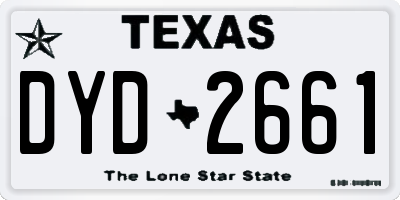 TX license plate DYD2661