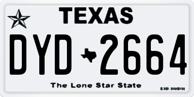 TX license plate DYD2664